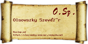 Olsovszky Szevér névjegykártya